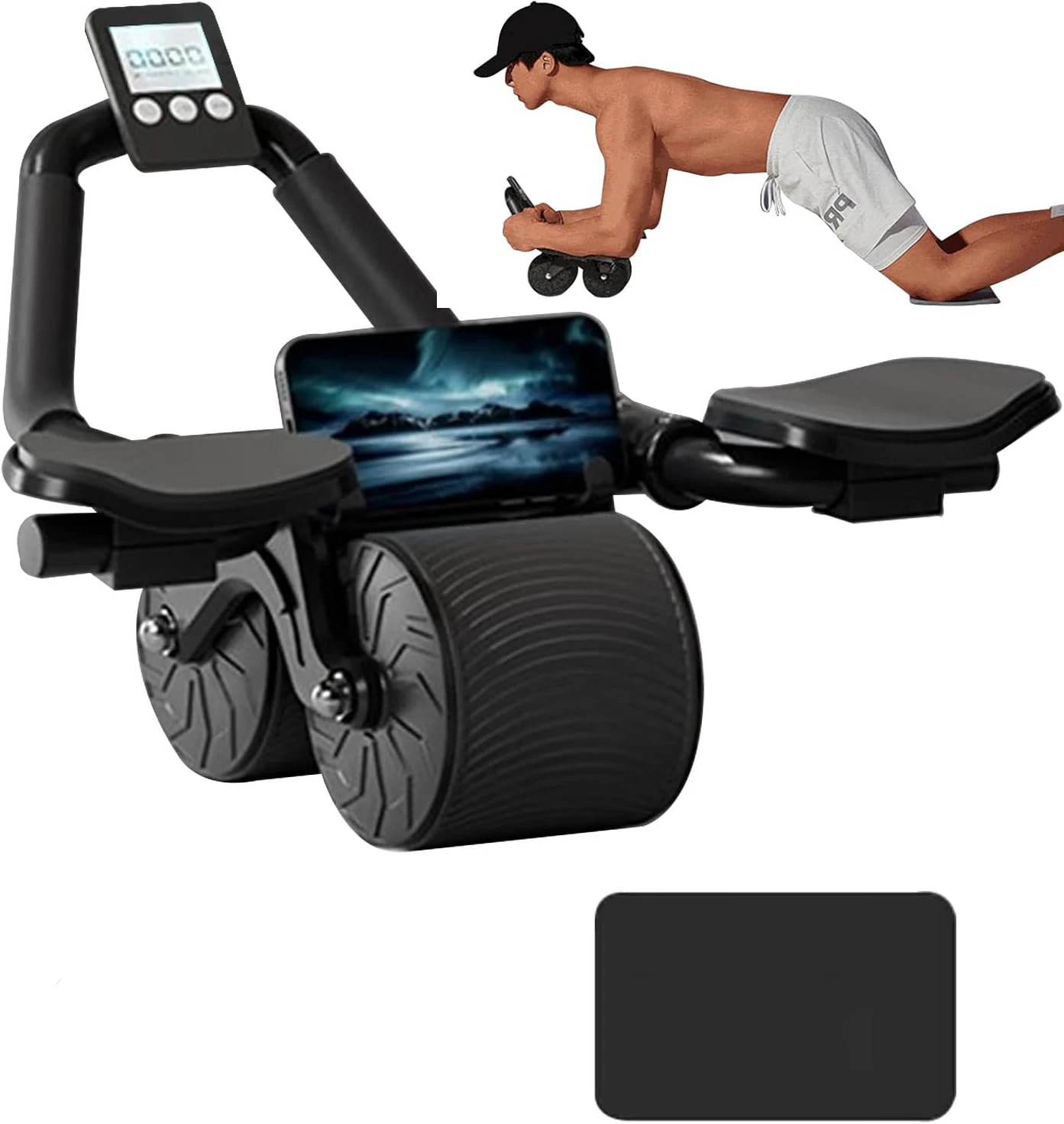Ab Roller Wheel With Elbow Support - Elbow Support Automatische Terugslag Buikwiel Core