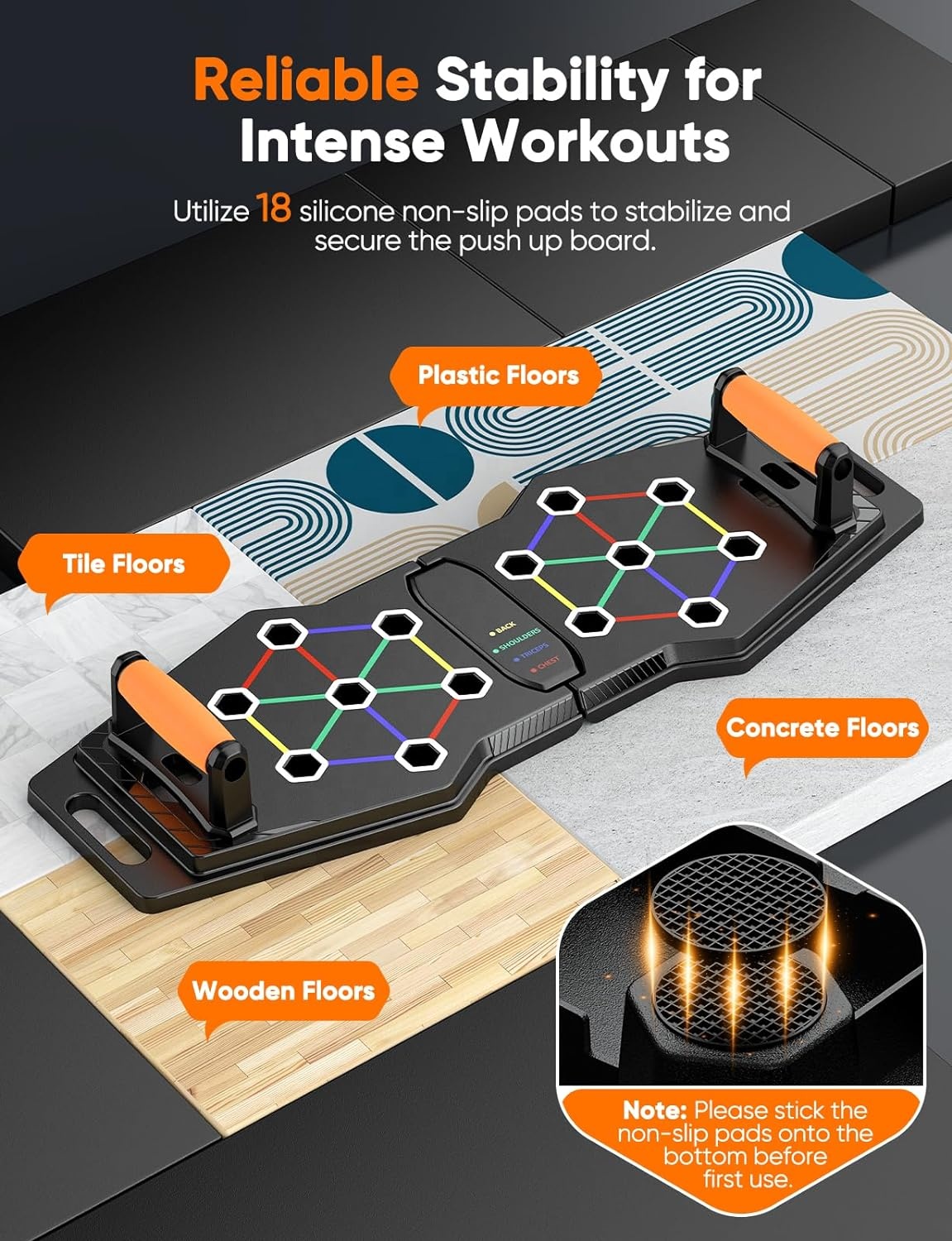 Push Up Board Foldable Multi Function - Multifunctionele, opvouwbare fitnessset voor de sportschool,