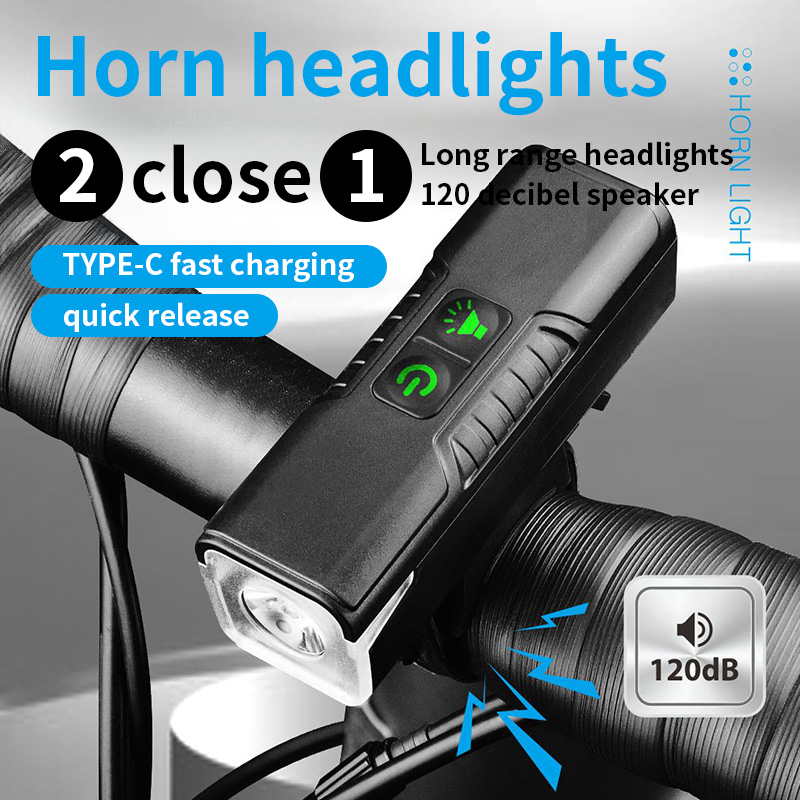 Rechargeable Bicycle Headlight 1000 Lumen - ESLNF 1000 lumen fietsvoorlicht met 120dB