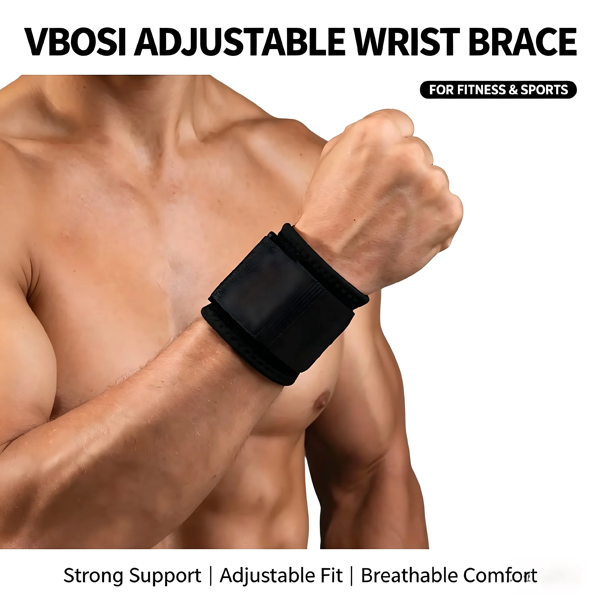 Wrist Wraps Weightlifting Support - Professionele ademende polsbandages voor gewichtheffen, verstelbare