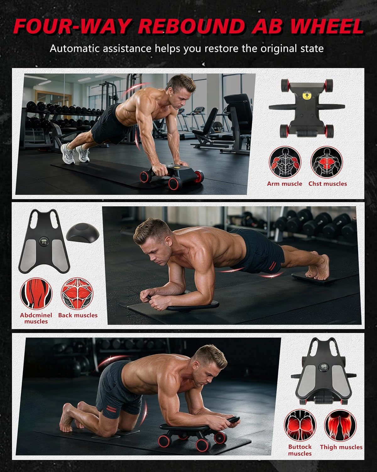 Ab Roller Wiel, Ab Roller, Ver - Ab Roller Wheel With Elbow Support recensie en prijs