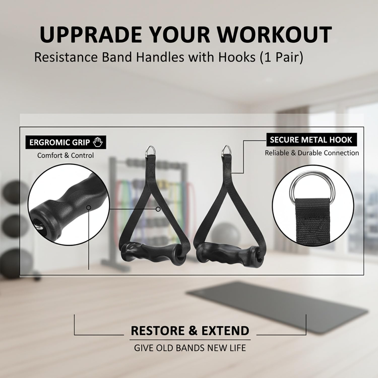 1 paar ergonomische oefenhandg - Resistance Bands Set With Handles recensie en prijs