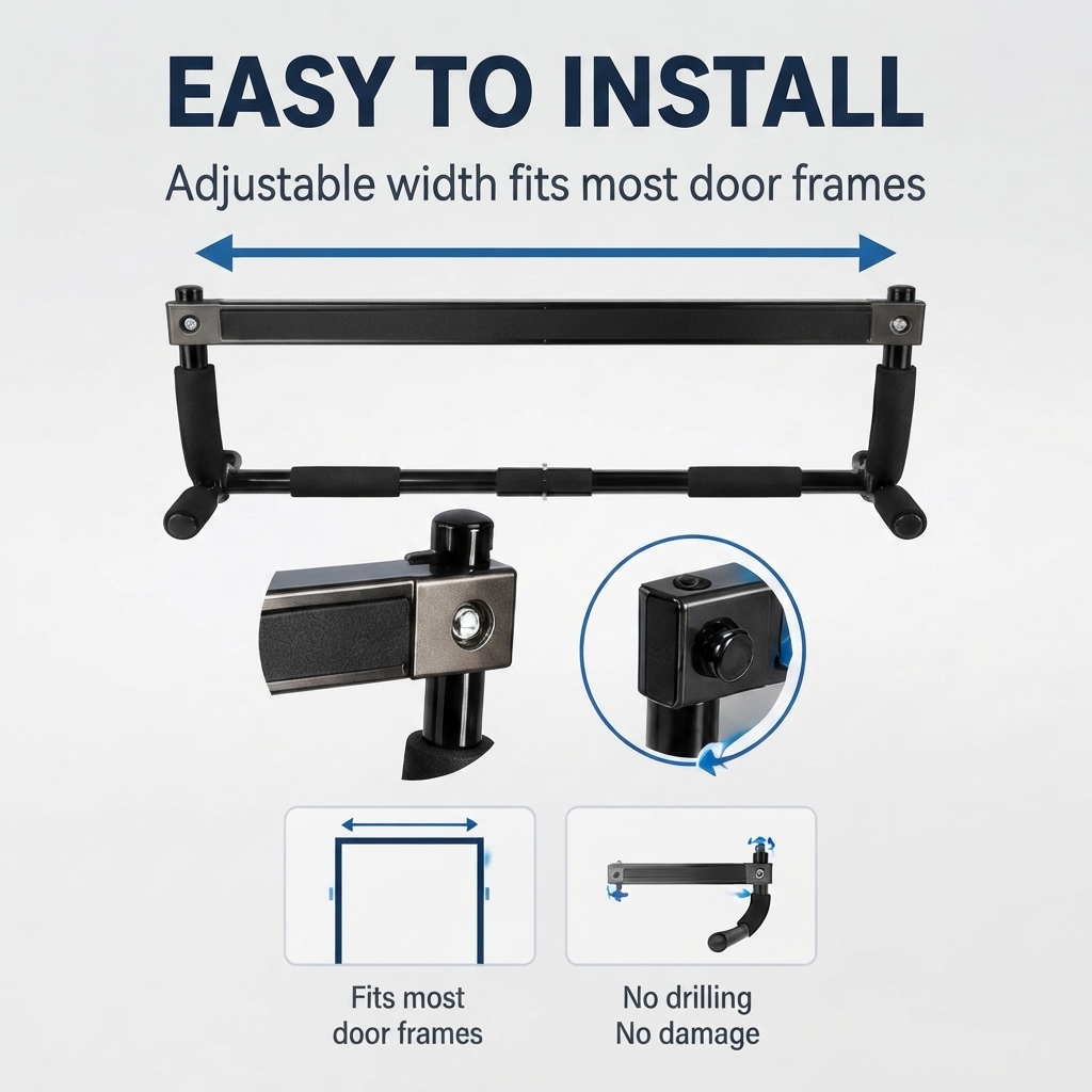 Multifunctionele deurkozijn op - Door Pull Up Bar No Screw recensie en prijs